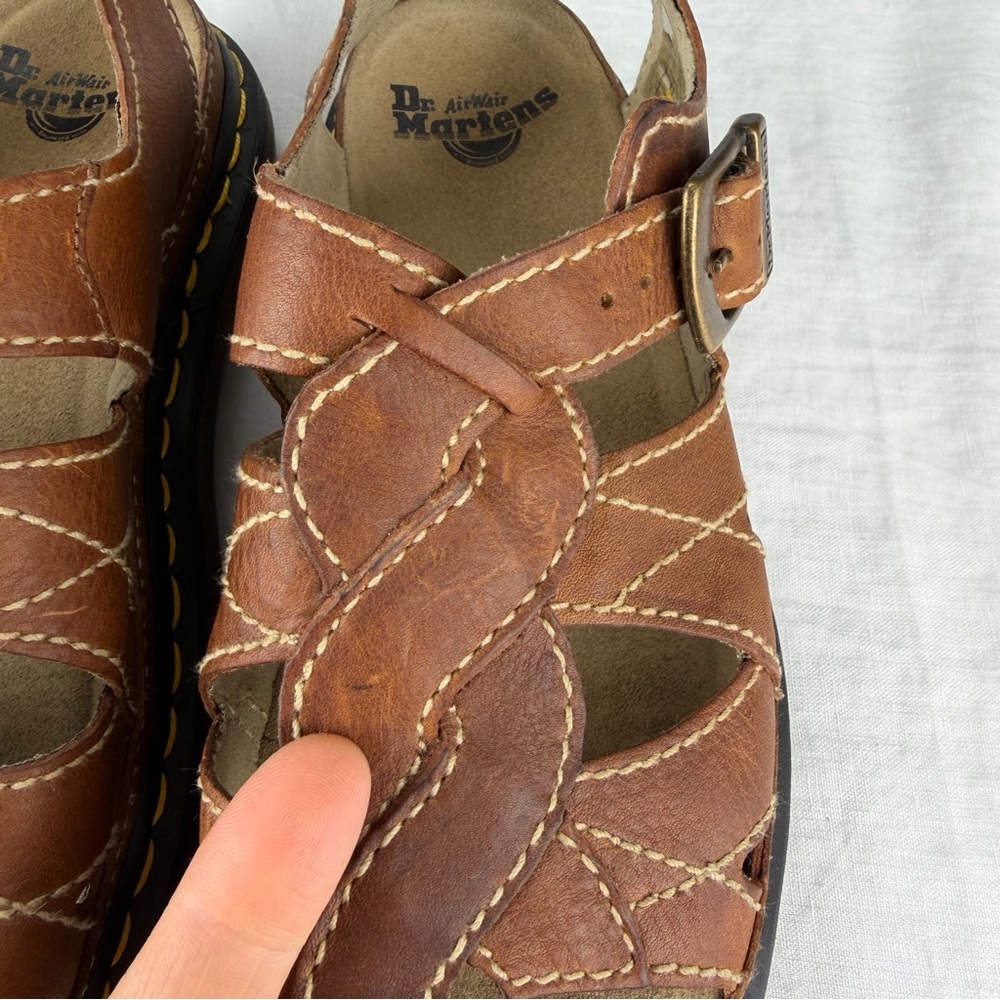 Dr Martens Vintage Y2K Chunky Sandals Women 11Brown Leather Slingback 5A85 EU 43 - Picture 8 of 16